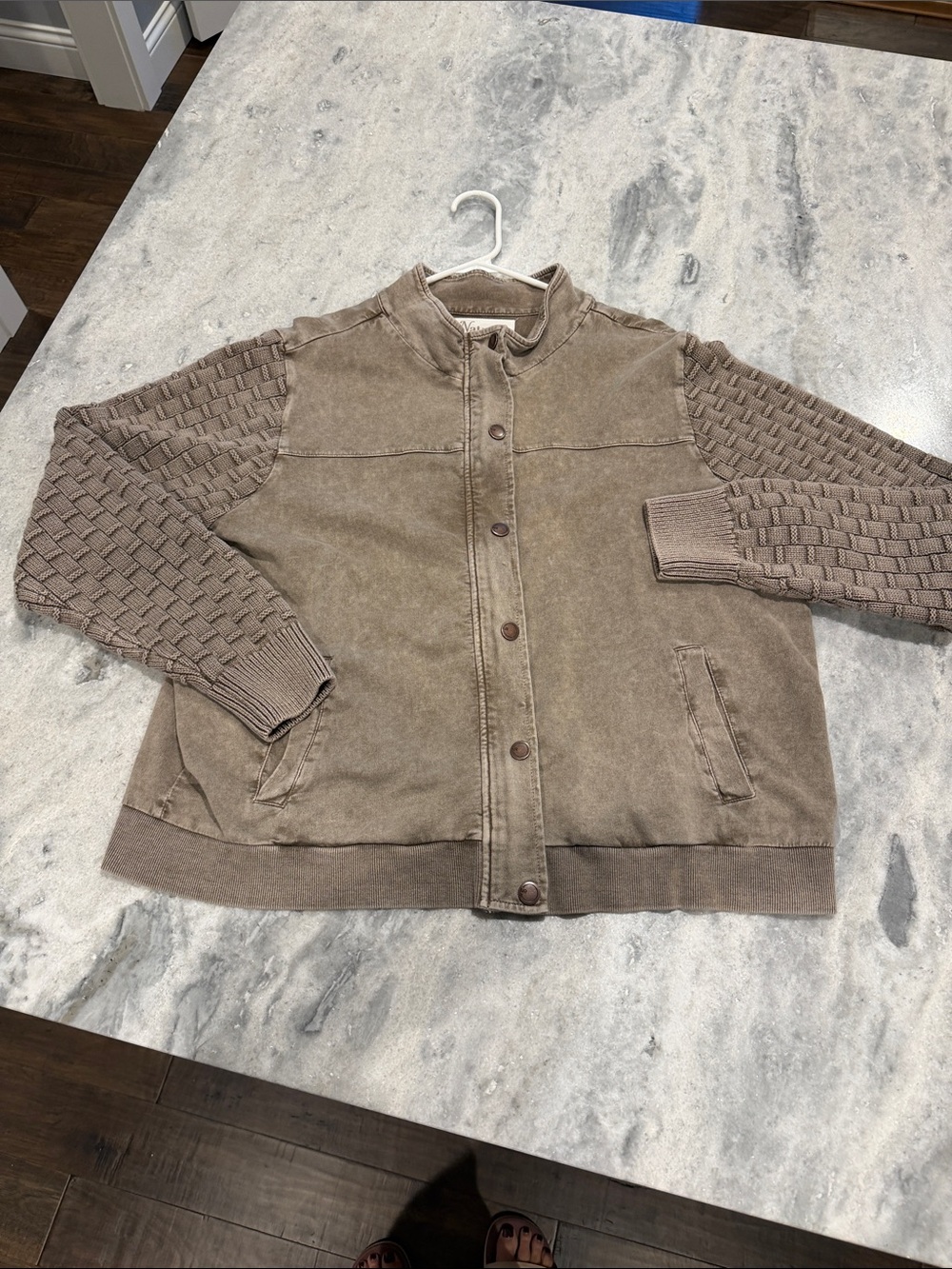 Natural Reflections Taupe Brown Button-Front Jacket